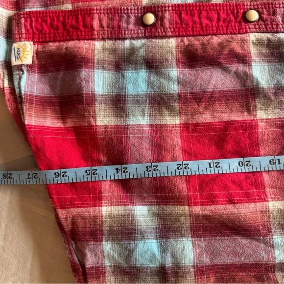 Vintage Aeropostale Red Plaid Button Down Shirt with pearl snaps western - Picture 7 of 9